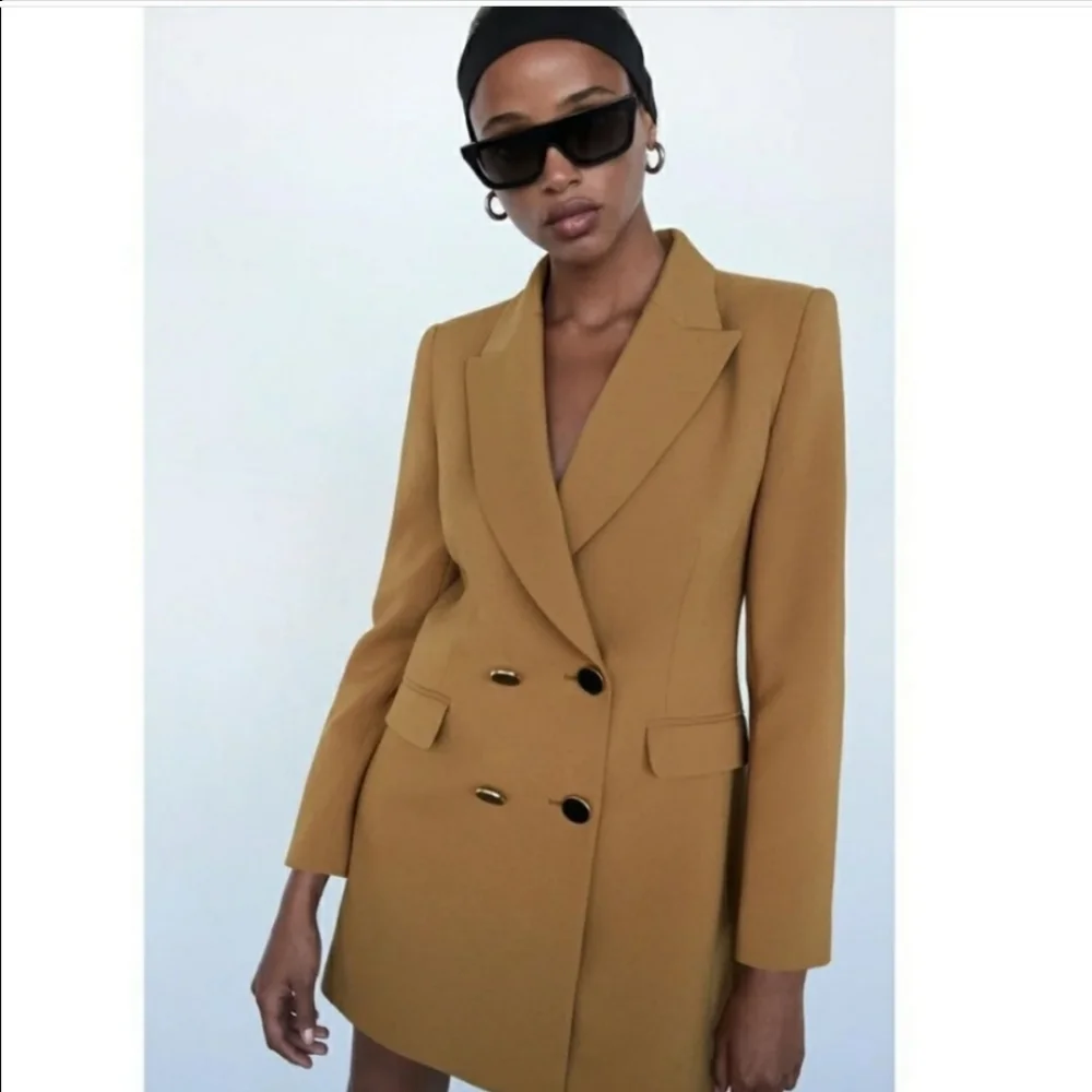 Zara double breasted long blazer size S - Picture 14 of 16